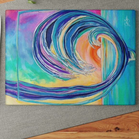 Glass art cutting board by Jen Callahan NWT - Picture 2 of 3